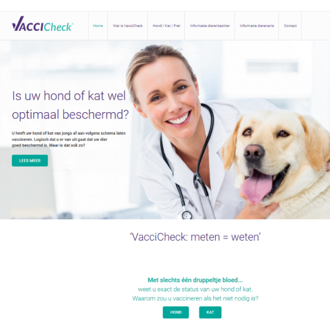 Weergave van de vaccicheck website